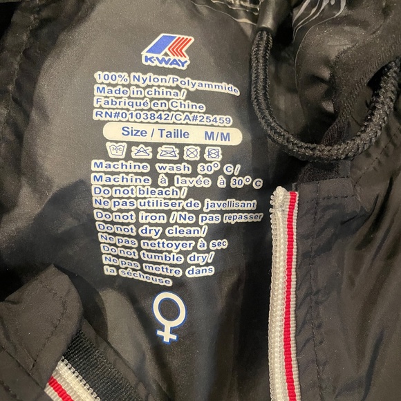 New K-way black nylon French Italian rainwear retail $287 M Unisex - Picture 7 of 7